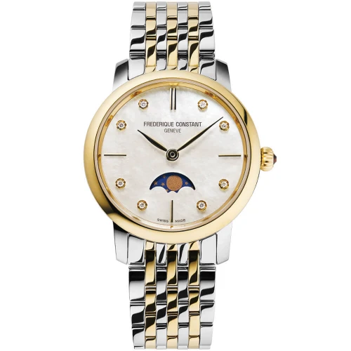 Жіночий годинник FREDERIQUE CONSTANT SLIMLINE LADIES MOONPHASE FC-206MPWD1S3B купити за ціною 82690 грн на сайті - THEWATCH