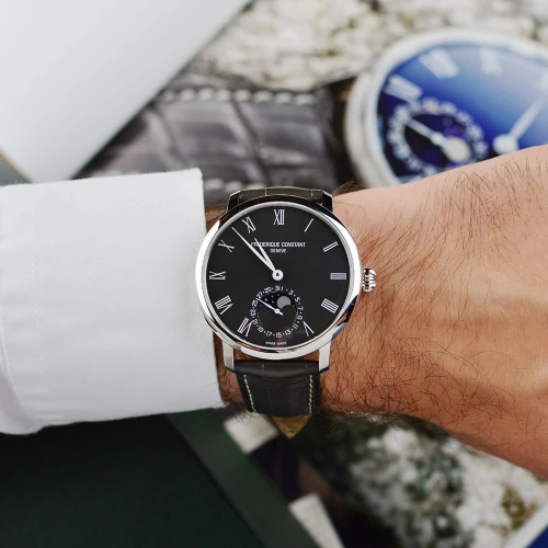 Чоловічий годинник FREDERIQUE CONSTANT SLIMLINE MOONPHASE MANUFACTURE FC-705GR4S6 купити за ціною 183450 грн на сайті - THEWATCH