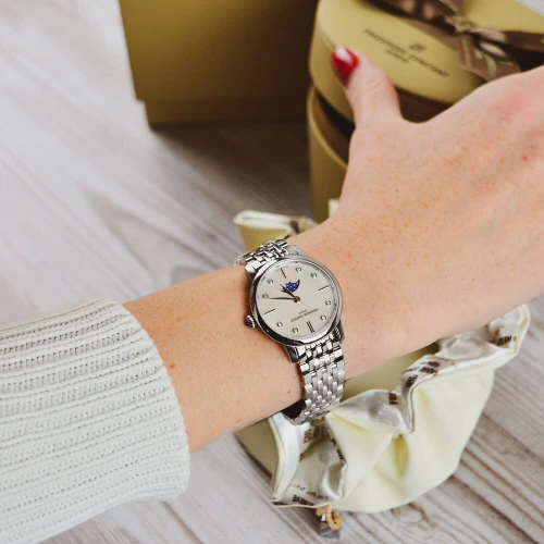 Жіночий годинник FREDERIQUE CONSTANT SLIMLINE LADIES MOONPHASE FC-206MPWD1S6B купити за ціною 70880 грн на сайті - THEWATCH