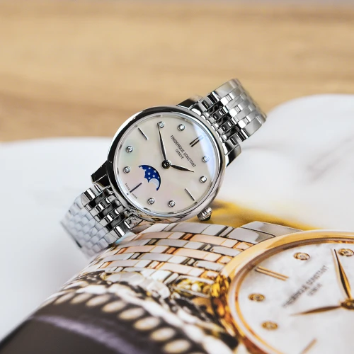 Жіночий годинник FREDERIQUE CONSTANT SLIMLINE LADIES MOONPHASE FC-206MPWD1S6B купити за ціною 70880 грн на сайті - THEWATCH