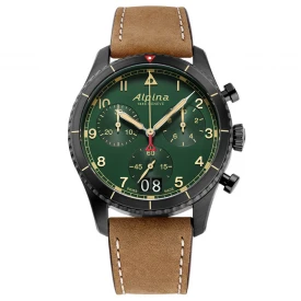 Чоловічий годинник ALPINA STARTIMER QUARTZ CHRONOGRAPH BIG DATE AL-372GR4FBS26 купити за ціною 51280 грн на сайті - THEWATCH