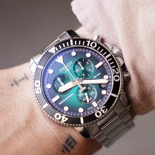 Чоловічий годинник TISSOT SEASTAR 1000 QUARTZ CHRONOGRAPH T120.417.11.091.01 купити за ціною 32090 грн на сайті - THEWATCH