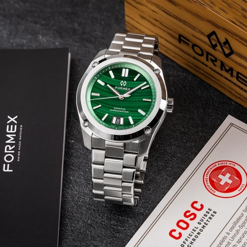 Чоловічий годинник FORMEX ESSENCE AUTOMATIC COSC "MALACHITE" 39MM LIMITED EDITION 0333.1.6690.100 купити за ціною 0 грн на сайті - THEWATCH