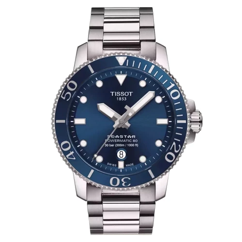 Чоловічий годинник TISSOT SEASTAR 1000 POWERMATIC 80 T120.407.11.041.03 купити за ціною 43710 грн на сайті - THEWATCH