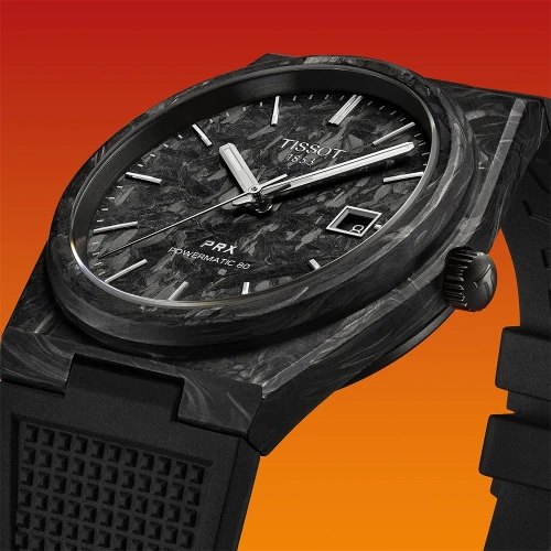 Чоловічий годинник TISSOT PRX POWERMATIC 80 FORGED CARBON T137.907.97.201.00 купити за ціною 54710 грн на сайті - THEWATCH