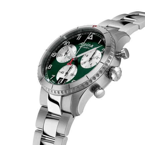 Чоловічий годинник ALPINA STARTIMER QUARTZ CHRONOGRAPH BIG DATE AL-372GRS4S26B купити за ціною 57630 грн на сайті - THEWATCH
