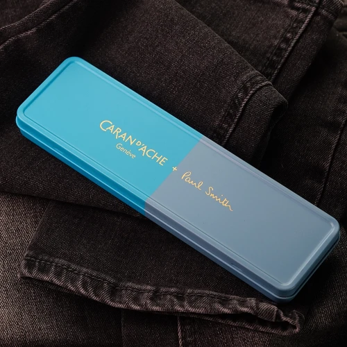 Ручка Caran d'Ache 849 PAUL SMITH Cyan Blue & Steel Blue Special Edition купити за ціною 3395 грн на сайті - THEWATCH