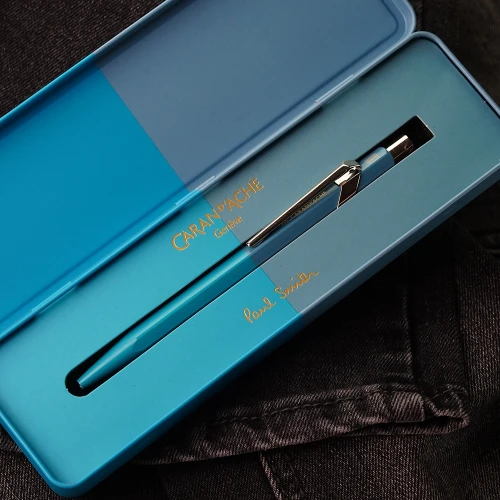 Ручка Caran d'Ache 849 PAUL SMITH Cyan Blue & Steel Blue Special Edition купити за ціною 3395 грн на сайті - THEWATCH