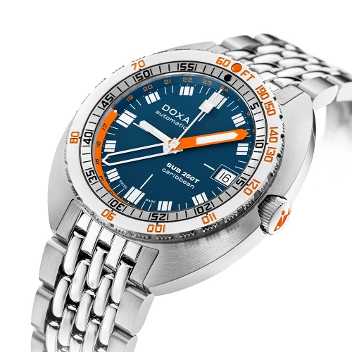 Чоловічий годинник DOXA SUB 250T GMT CARIBBEAN 855.10.201.10 купити за ціною 129100 грн на сайті - THEWATCH